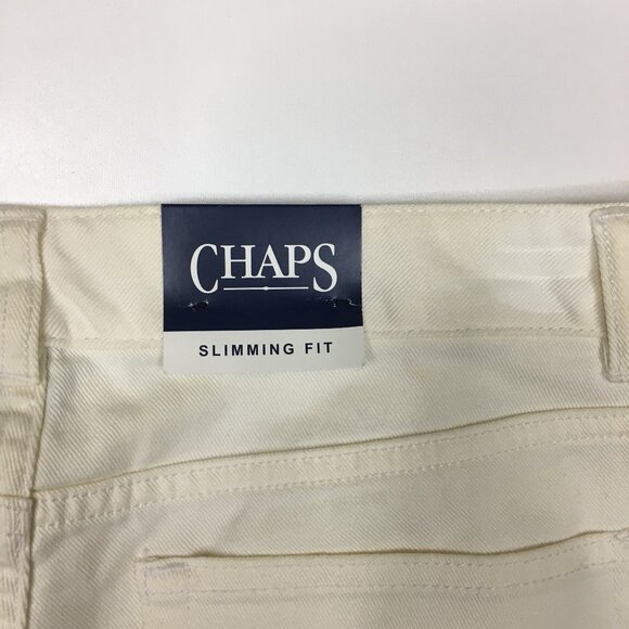 NWT CHAPS 5 Pocket Ivory MultiColor Floral Print Slimming Fit Slim Ankle Jeans - Picture 10 of 14